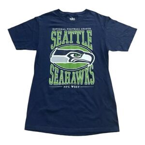 NFL Team Apparel Seattle Seahawks T-Shirt - Mens Size Small Blue Graphic